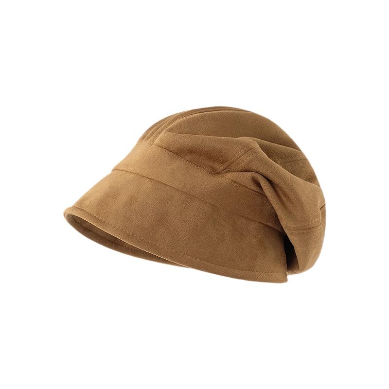 Women's Hat Autumn Winter Artistic Retro Versatile Suede Velvet Hat Fashion Octagonal Hat Japanese Fisherman Hat