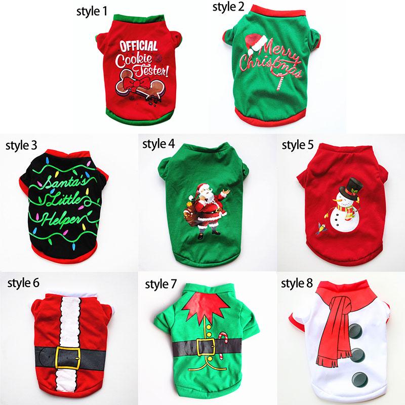 Christmas Pet Clothing Cotton Dog Clothes For Small Medium Dogs Vest Shirt New Year