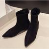 Новые женские ботильоны на низком каблуке, осенне-зимняя женская обувь, одинарные ботинки, простые и универсальные, короткие ботильоны
