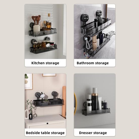 Полка для хранения в ванной с присоской, крючок с высокой несущей способностью, легко устанавливаемая стойка для хранения, органайзер для душа