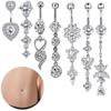 New Arrival 7pcs Set Zircon Navel Ring Navel Buckle Piercing Jewelry