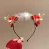 Glowing Elk Hair Hoop LED Christmas Headband Plush Glowing New Year Headband Antlers Headband  Kid