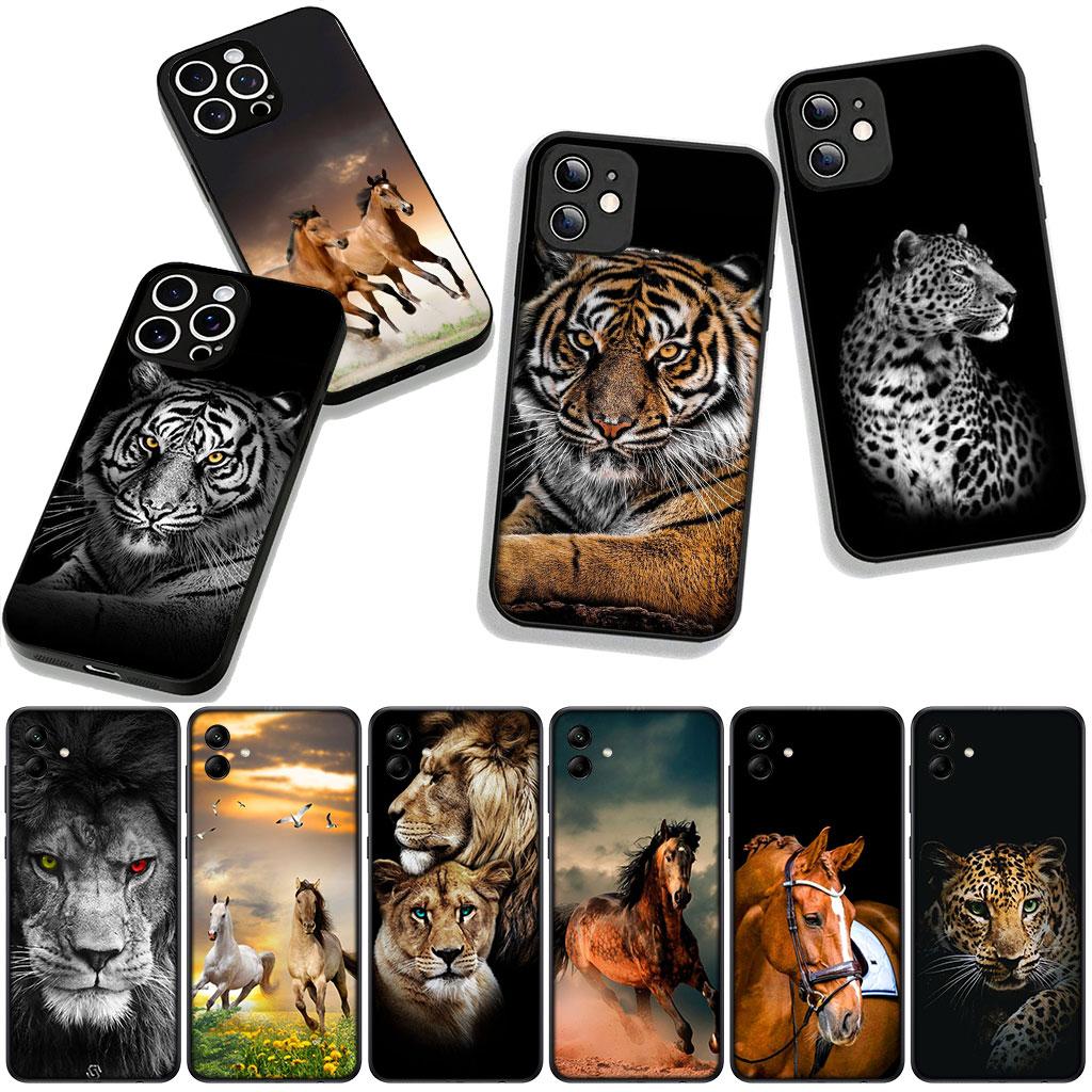 for Motorola Moto G54 G05 G24 G45 G55 G75 G85 G15 G57 G86 Power Edge 50 30 Fusion neo Pro Case Tiger Lion Art Leopard Horse