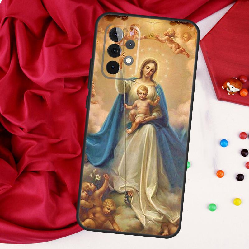Чехол для Samsung Galaxy A56 A36 A26 A16 A05 A06 A22 A32 A52 A54 A34 A14 A55 A15 A53 A33 A35 с изображением Девы Марии