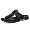 Модные кожаные тапочки мужские пляжные сандалии больших размеров повседневная летняя обувь для мужчин модные шлепанцы Sapatos Hembre sapatenis masculino