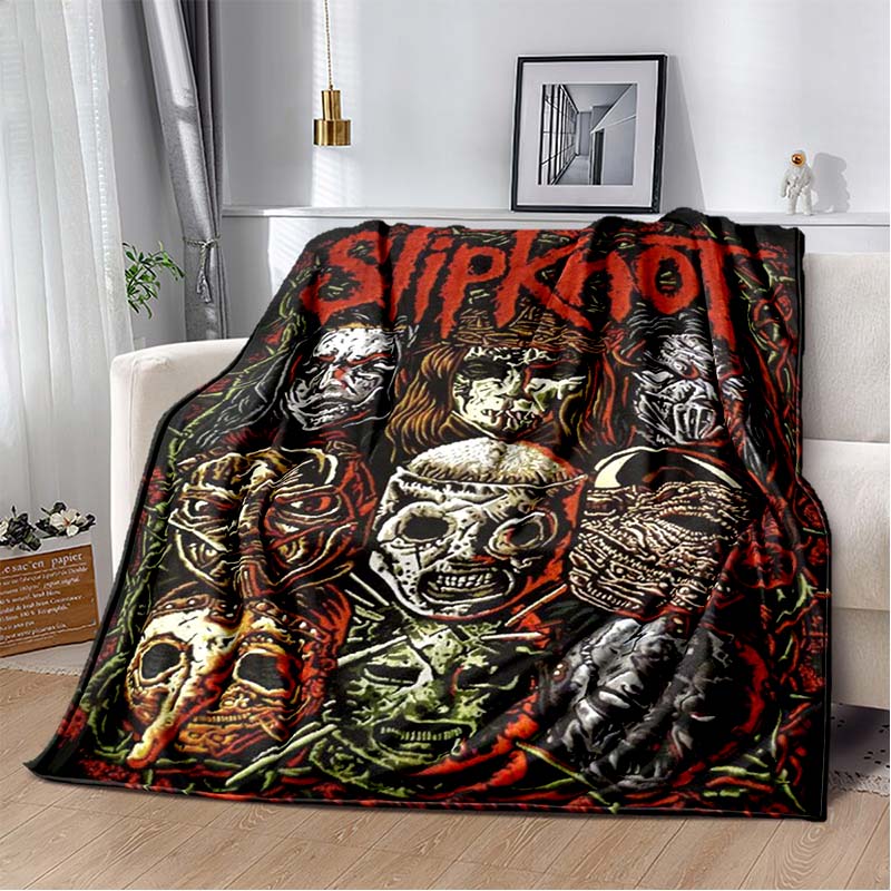 Heavy Metal Band Rap-Metal Music S-Slipknot Album Cover Printed Blanket Flannel Soft Warm Sofa Bed Portable Office Gift Blanket