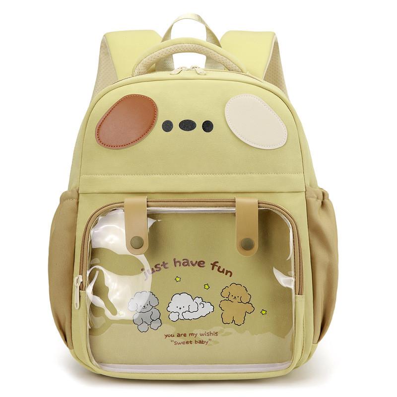 Cartoon Letter Puppy Kids Clear Backpack Cute Animal Design Toddler Bag School