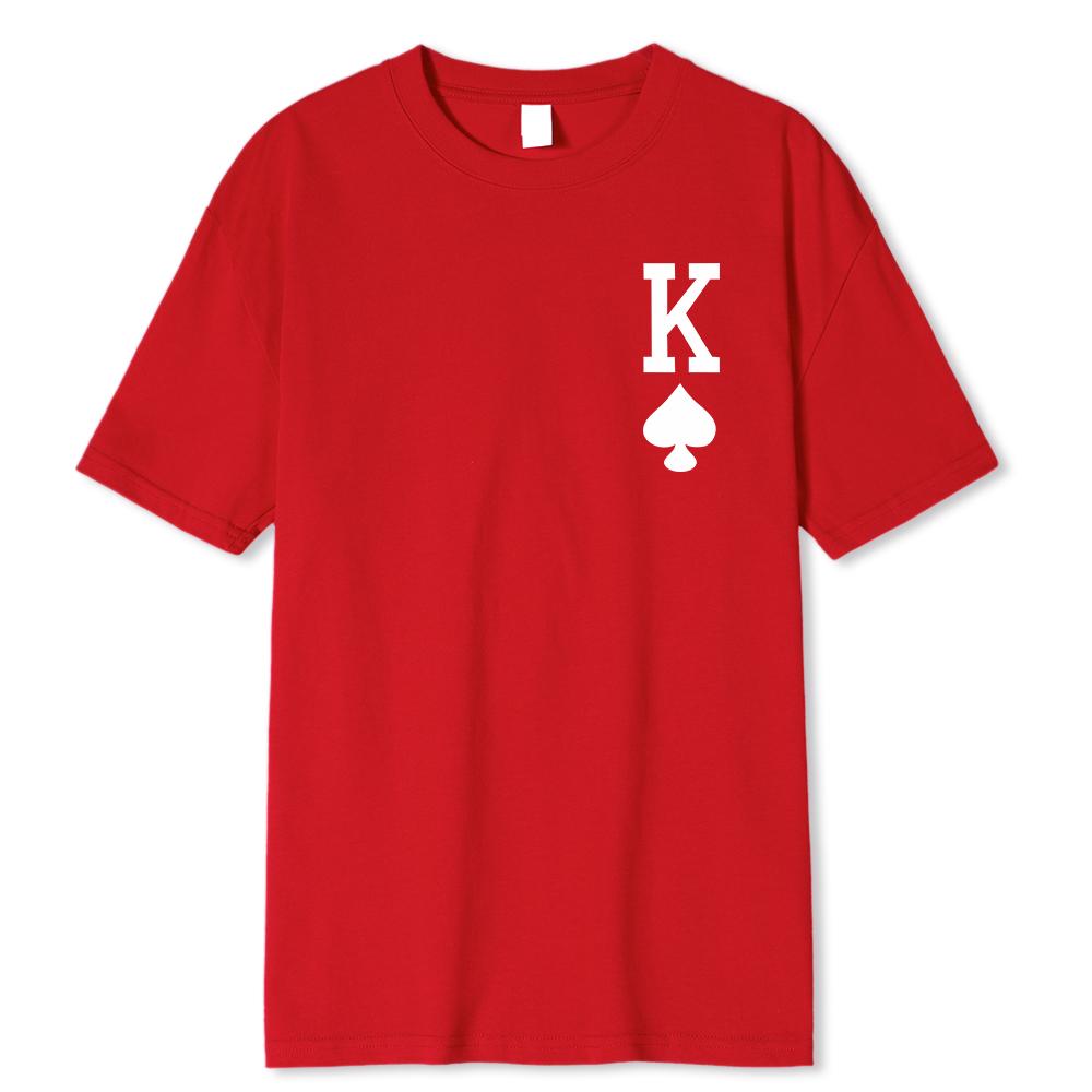 Футболка с коротким рукавом Poker 'K' мужская, повседневная, разноцветная, топ для мужчин, хлопковая, свободная, большого размера, футболка, персонализированные трендовые футболки