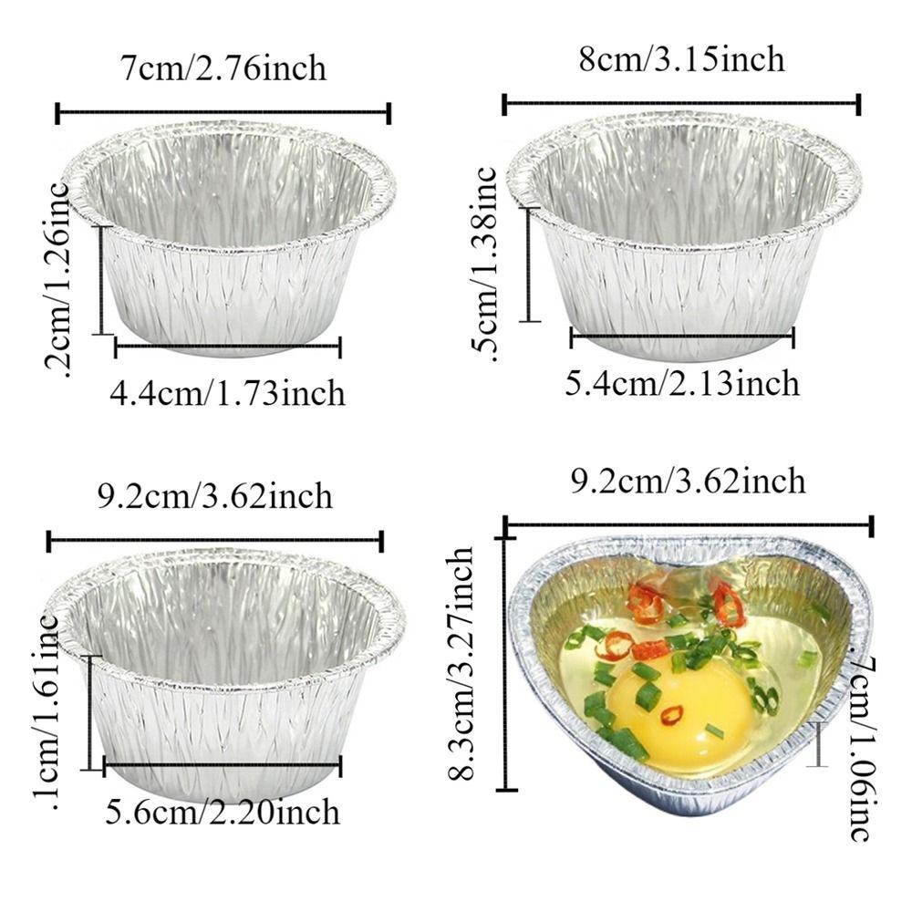 50Pcs Disposable Baking Cup Tray Food Grade Cupcake Mold Aluminum Tin Foil Baking Pans  Pudding