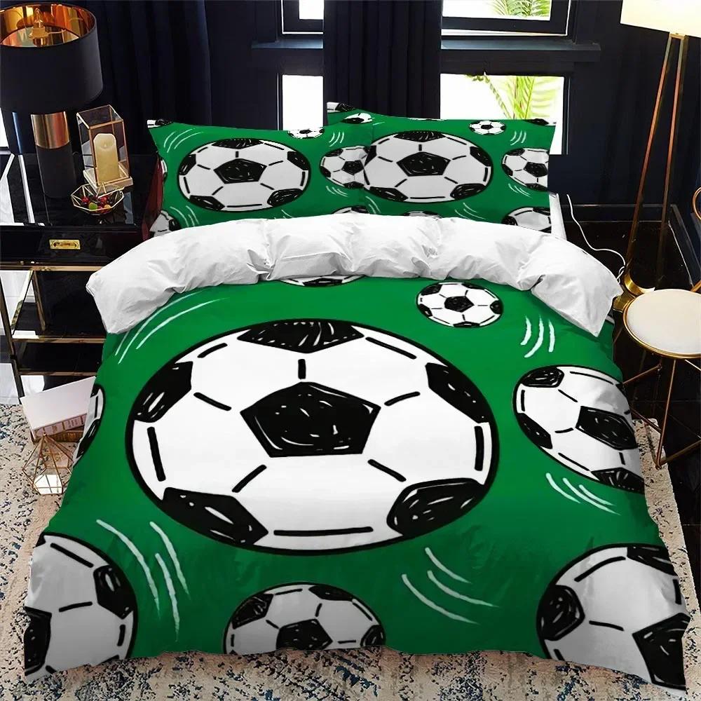 3D Football Print Soccer Sport Bedding Set Single Twin Double Queen King Cal King Size Bed Linen Set