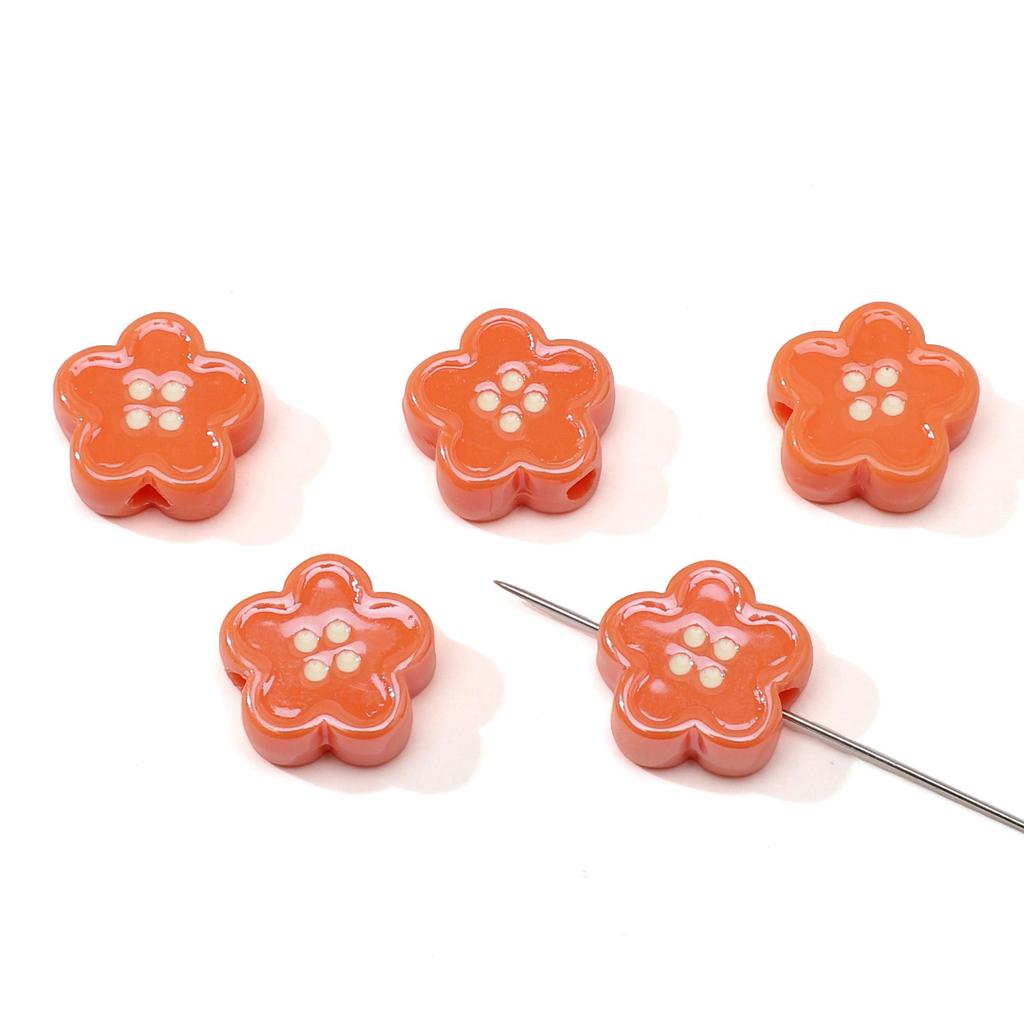 Акриловые капли масла дофамина, бусины-пуговицы в виде цветков для изготовления украшений своими руками, 1 набор