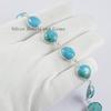 Turquoise Bezel Bracelet, Handmade Bracelet for Her, 925 Sterling Silver Bracelet, Oval and Pear Turquoise Jewelry, Light Weight Bracelet