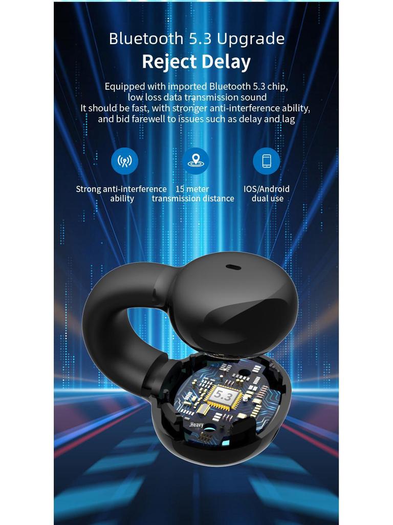 YX03 Bluetooth-зажим для ушей: Беспроводная одноушная гарнитура для бизнеса и спорта