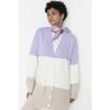 Lilac Color Block Knitwear Cardigan Tctaw23hi00004