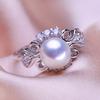 seniko Кольца с натуральным пресноводным жемчугом для женщин, модное женское кольцо с кубическим цирконием и CZ, ювелирные изделия с жемчугом, регулируемое кольцо