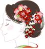 Hair Ornament Set Furisode Ceremony Tsumami Work Red Pink Silver Birch [Kyoto Usagido] 2-piece Coming-of-age Wk-226
