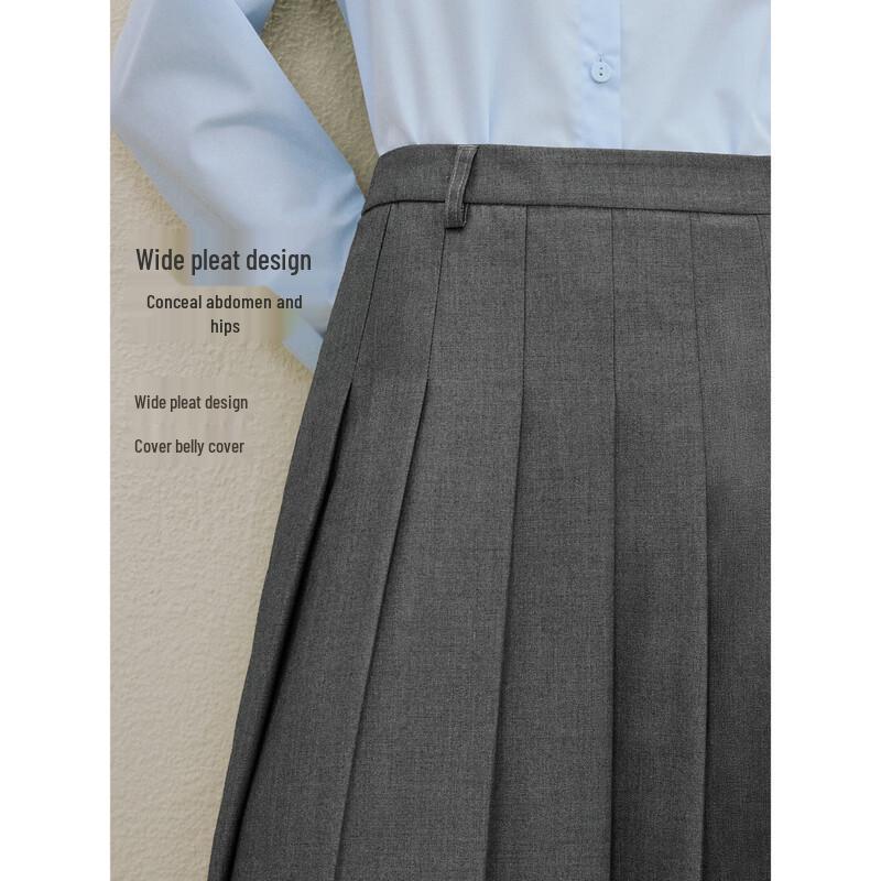 Yinman Women's High-Waisted A-line Pleated Midi Skirt