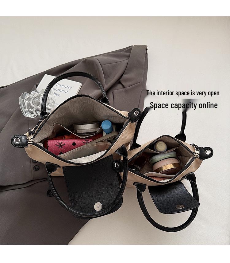 Минималистичная сумка-тоут из оксфордской ткани с цветными блоками: Универсальная, модная наплечная сумка с уникальной текстурой.