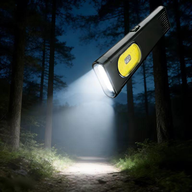 USB C Rechargeable LED Flashlight 600Lm Mini Magnetic Waterproof COB Work Light Keychain Pocket Lantern Portable Torch for Campi