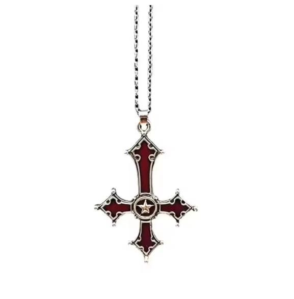 European and American popular jewelry, rhinestone-inlaid cross necklace, simple and fashionable, cross and versatile hanging