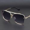 Модные квадратные солнцезащитные очки мужские винтажные с большой оправой женские с градиентными линзами солнцезащитные очки люксовый бренд металлические панк очки