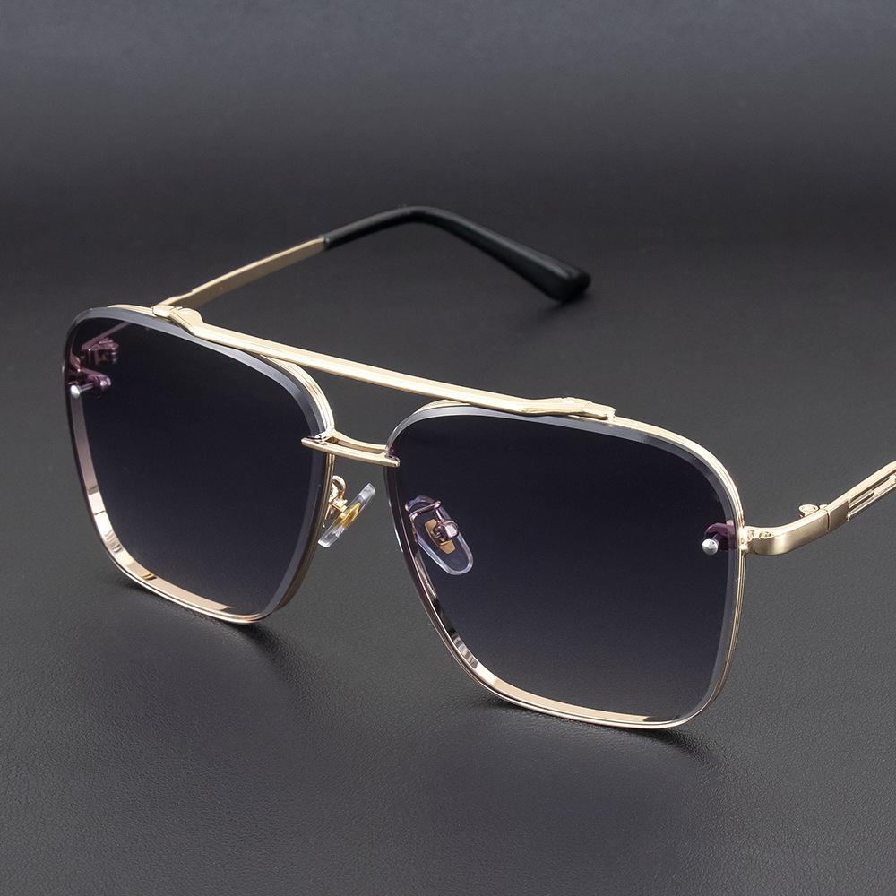 Модные квадратные солнцезащитные очки мужские винтажные с большой оправой женские с градиентными линзами солнцезащитные очки люксовый бренд металлические панк очки