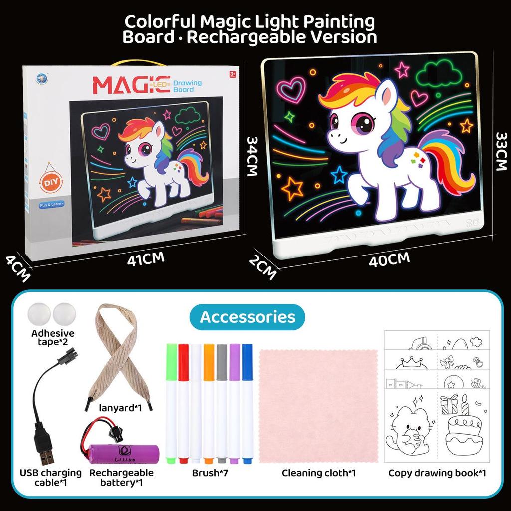 Hand-Painted Erasable Luminous Acrylic Message Board - Anti-Scratch Advertising Display