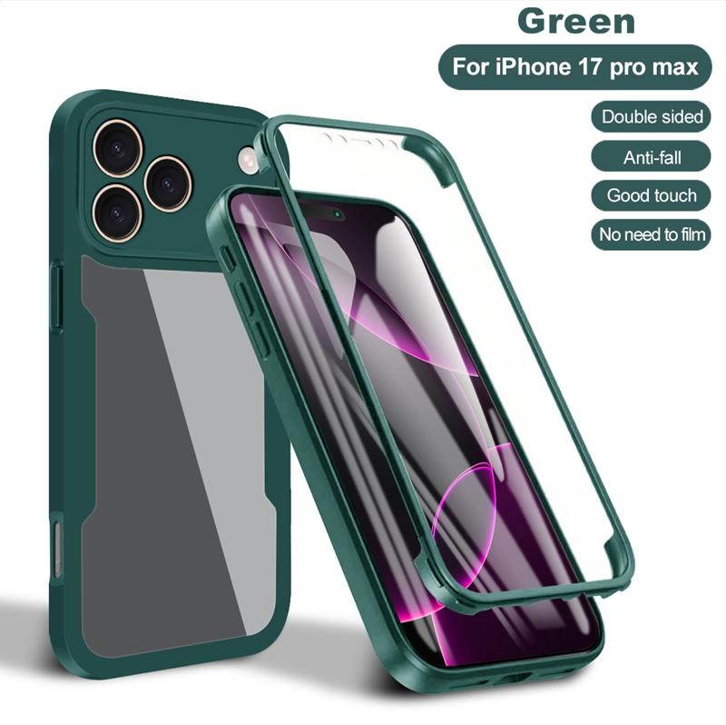 Прозрачный чехол с полной защитой корпуса 360 для iPhone 17 Pro Max iphone17 Air 5G, противоударный бампер для переднего экрана