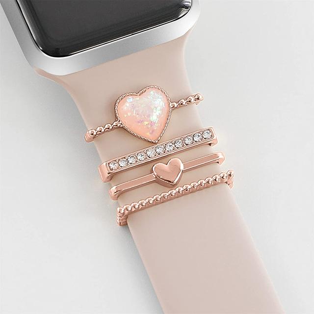 Decoration For Apple watch band series 8 7 6 5 4 se 9 Accessories Diamond Jewelry Charms for Samsung/Huawei watch fit 3 strap