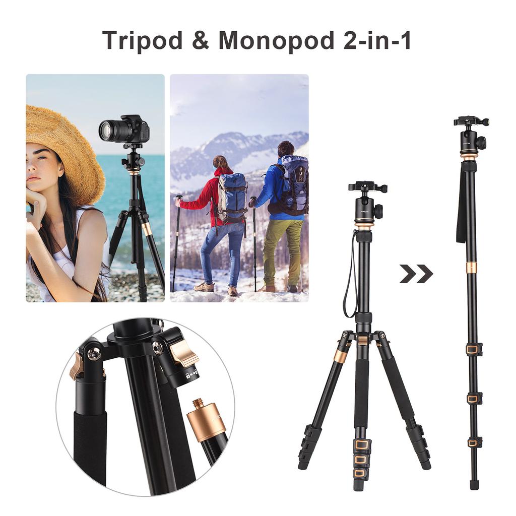 Andoer 140 см/55 дюймов дорожный штатив для камеры штатив из алюминиевого сплава со съемным моноподом