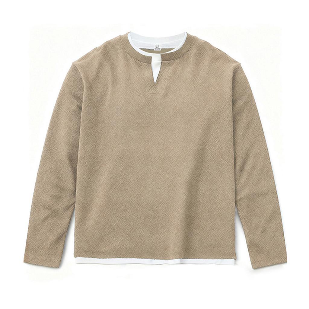 Men'S Button Up Long Sleeved Fashionable Casual Sports Top