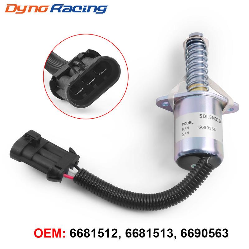 Shut Off Solenoid 6681512 6681513 6690563 12V Stop Solenoid Fit for Bobcat A220 S70 S100 S130 S150 S160 S175 S185 S205 S220
