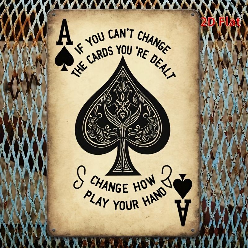 1 шт. Железное настенное искусство, Дизайн игральной карты "Туз пик", Рустикальный декор для домашнего бара, Кафе - Высококачественная печать для декора комнаты