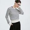 GIOVANNI VALENTINO Women's 100% Wool Striped Round Neck Sweater