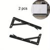 2pcs DIY for Home Storage 90 Degree Angle Stainless Steel Triangle Adjustable Floating Shelf Bracket Wall Mounted Table Folding Shelf Bracket