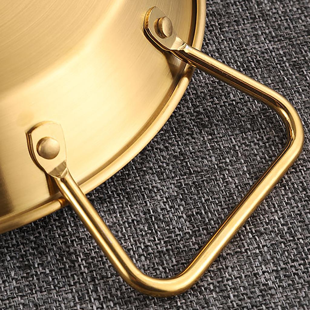 Dual Loop Handle Frying Pans Uniform Heat Transfer Stainless Steel Dual Handle Flat Bottom Skillet F