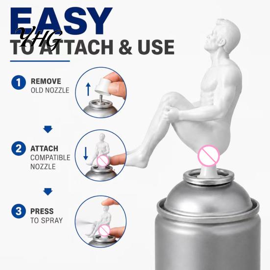 Reusable Spray Head 1/2Pcs Human Body Can Nozzle, 3D Printed Men Decorative Nozzle Tip for Bottle, Squirter Attachment