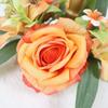 Artificial Flowers Candle Ring Simulated Mini Rose Wreath Candlestick Wreath  Christmas Ornament
