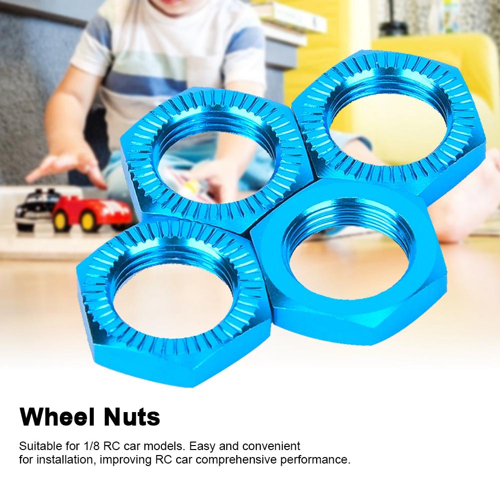 Aluminum Alloy M12 Wheel Nuts 17mm Spanner for 1 8 RC Car Accessory (Blue)