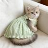Летнее дышащее платье с цветочным принтом и кошкой, юбка принцессы, легкий летний наряд для питомца, одежда для маленькой милой собаки, щенка, котенка