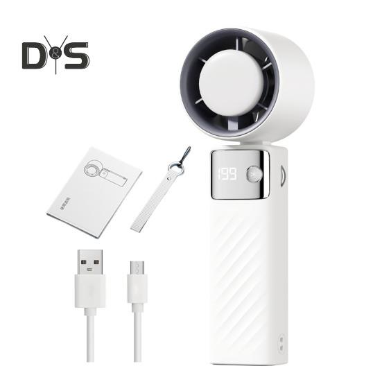 Ручной вентилятор охлаждения с цифровым дисплеем, мощный поток воздуха, 1-199 скоростей, малошумный, работающий от аккумулятора, портативный персональный вентилятор