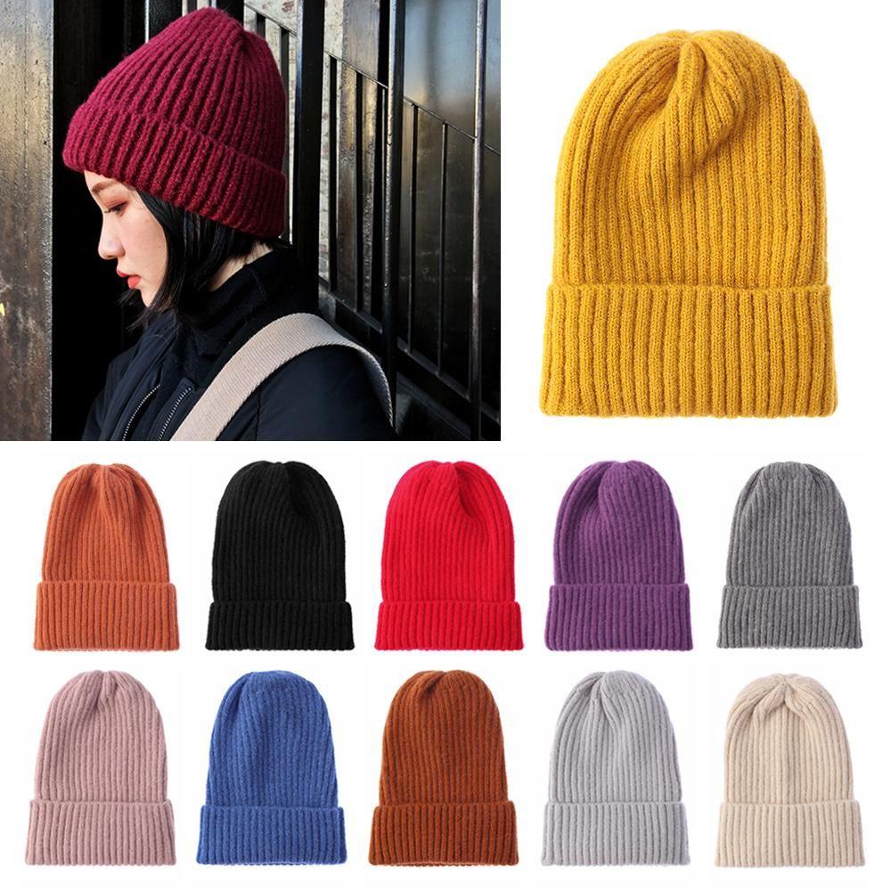 New Fashion Casual Hat Thicken Warm Ski Hat Hedging Cap Slouchy Bonnet Wool Knit Beanies