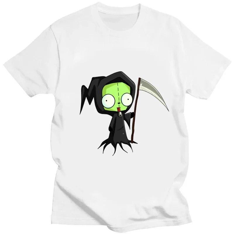 Футболка с рисунком «Захватчик Зим» Kawaii Zim Image, милая футболка с мультяшным принтом, унисекс, женская футболка в стиле ретро, ​​модная футболка для творчества с короткими рукавами