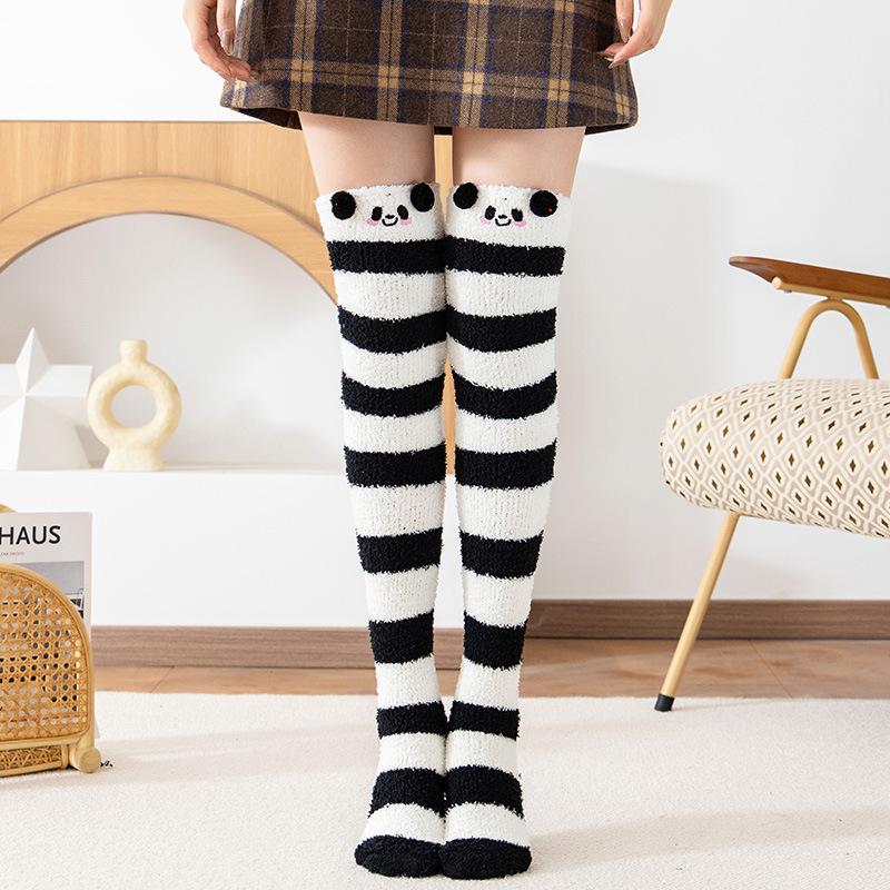 Cartoon Knee Length Women's Cute Socks Thickened Warm and Comfortable Long Tube Sleep Socks