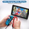 Портативный USB-кабель для зарядки Joy-con, короткий для контроллера Nintendo Switch со светодиодным индикатором, заменяет зарядную док-станцию Joy-con, дорожные зарядные кабели