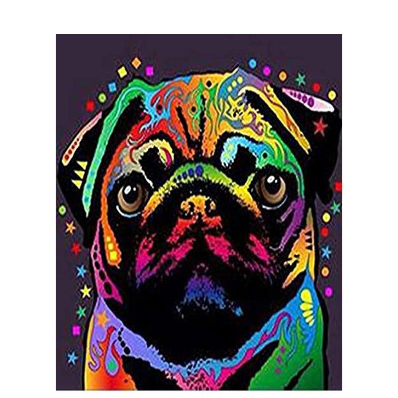 5D круглая алмазная живопись Цветная собака животное для детей и взрослых картина вышивка мозаика дизайн ремесла домашний декор подарок
