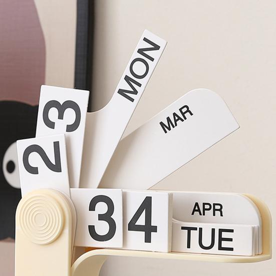 Перекидной вечный календарь 2024-2025 Пластиковый настольный календарь Ежемесячный еженедельный органайзер Ежедневный график Планировщик настольного украшения Домашний офис Декор