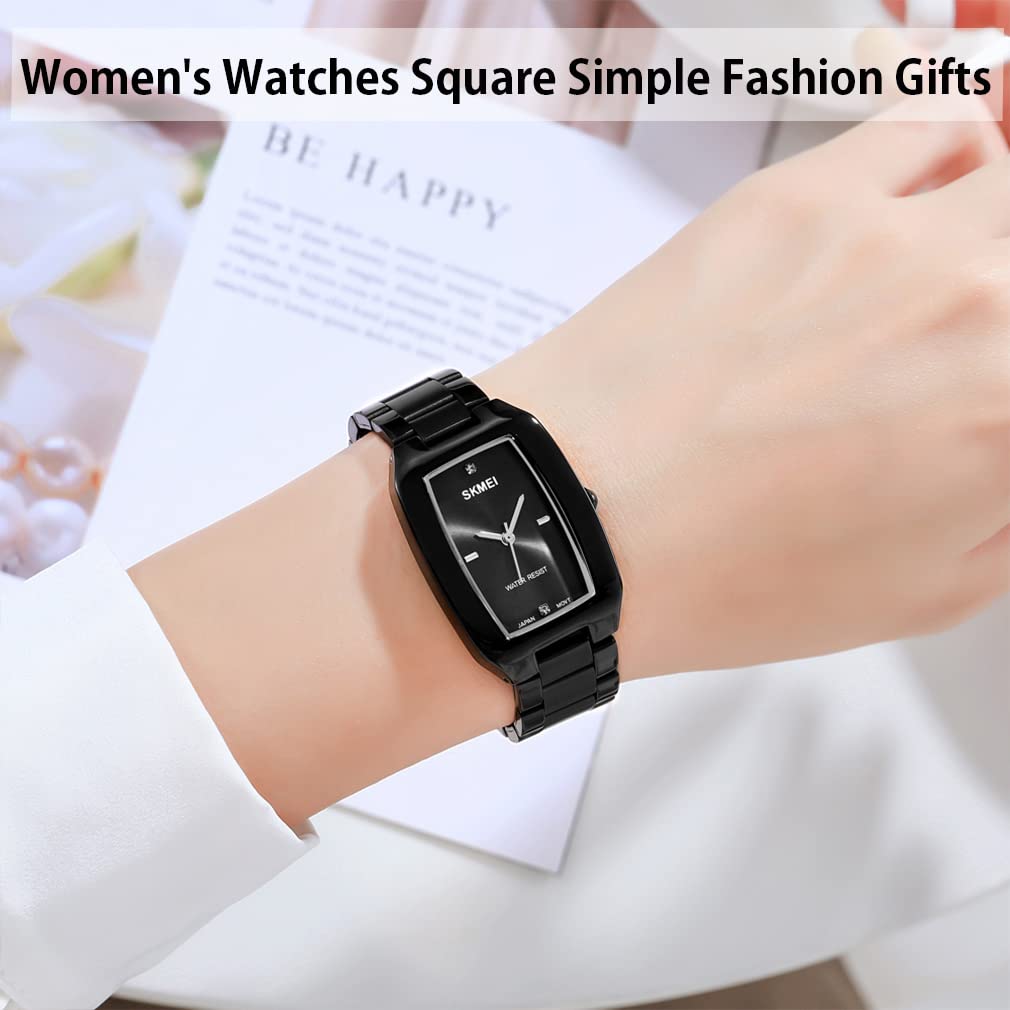 Часы простые стильные квадратные часы женские водонепроницаемые повседневные аналоговые кварцевые деловые брендовые милые из нержавеющей стали маленькие квадратные роскошные подарочные