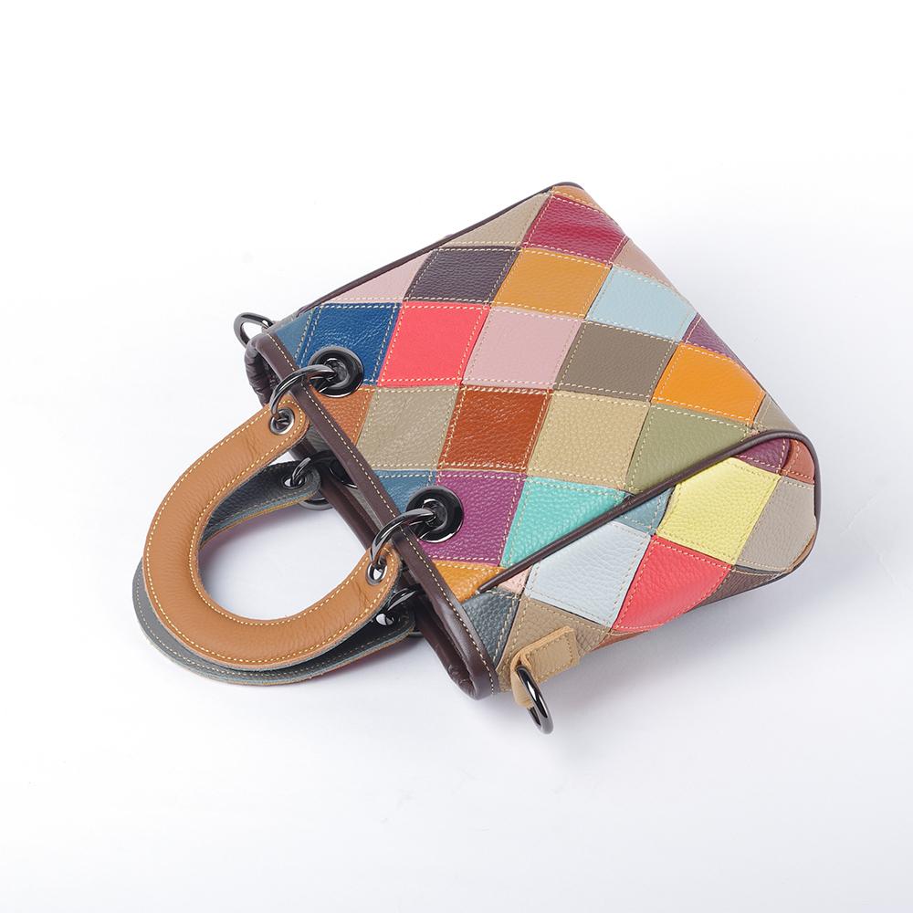 Яркая клетчатая женская сумка для корреспонденции из натуральной кожи, небольшая, через плечо, эксклюзивный дизайн, элегантная сумка на плечо