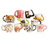 Hand Drawn 3d Ceramic Animal Water Cup Tiger Flamingo High-Value Creative Design Dining Table Items Ceramic Water Cup Gifts